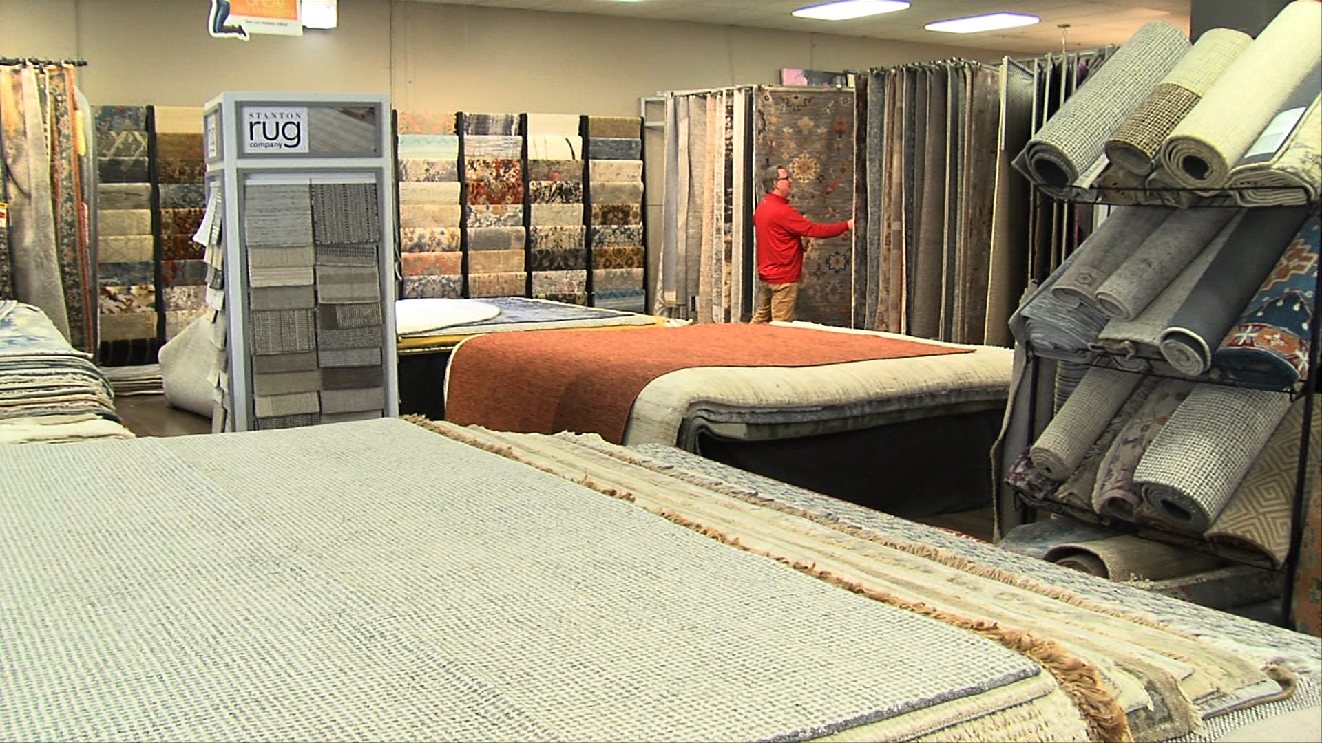 area rug showroom at Arnold's Flooring America in Little Rock, AR